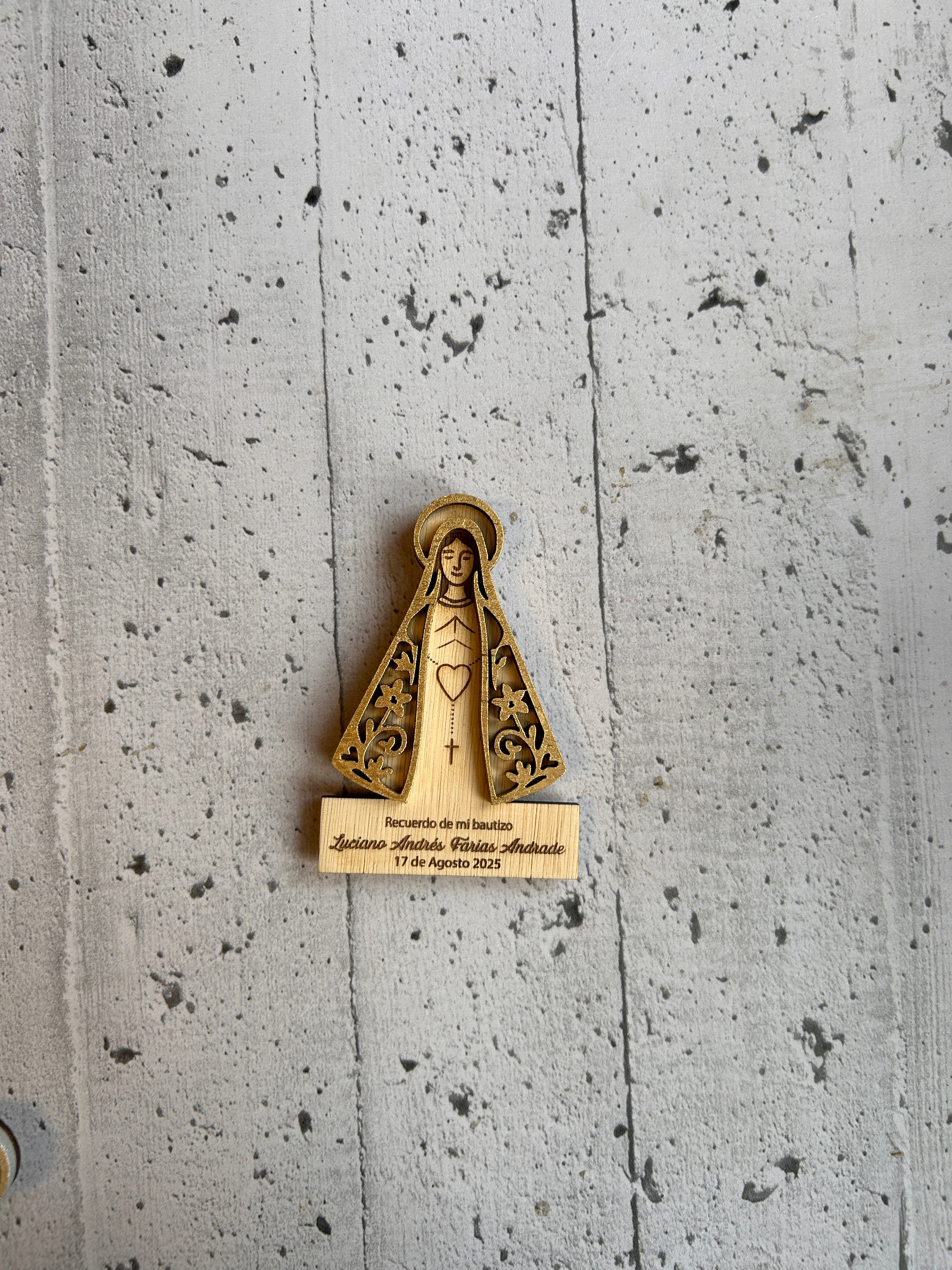 Imanes recuerdo bautizo virgen de Lourdes