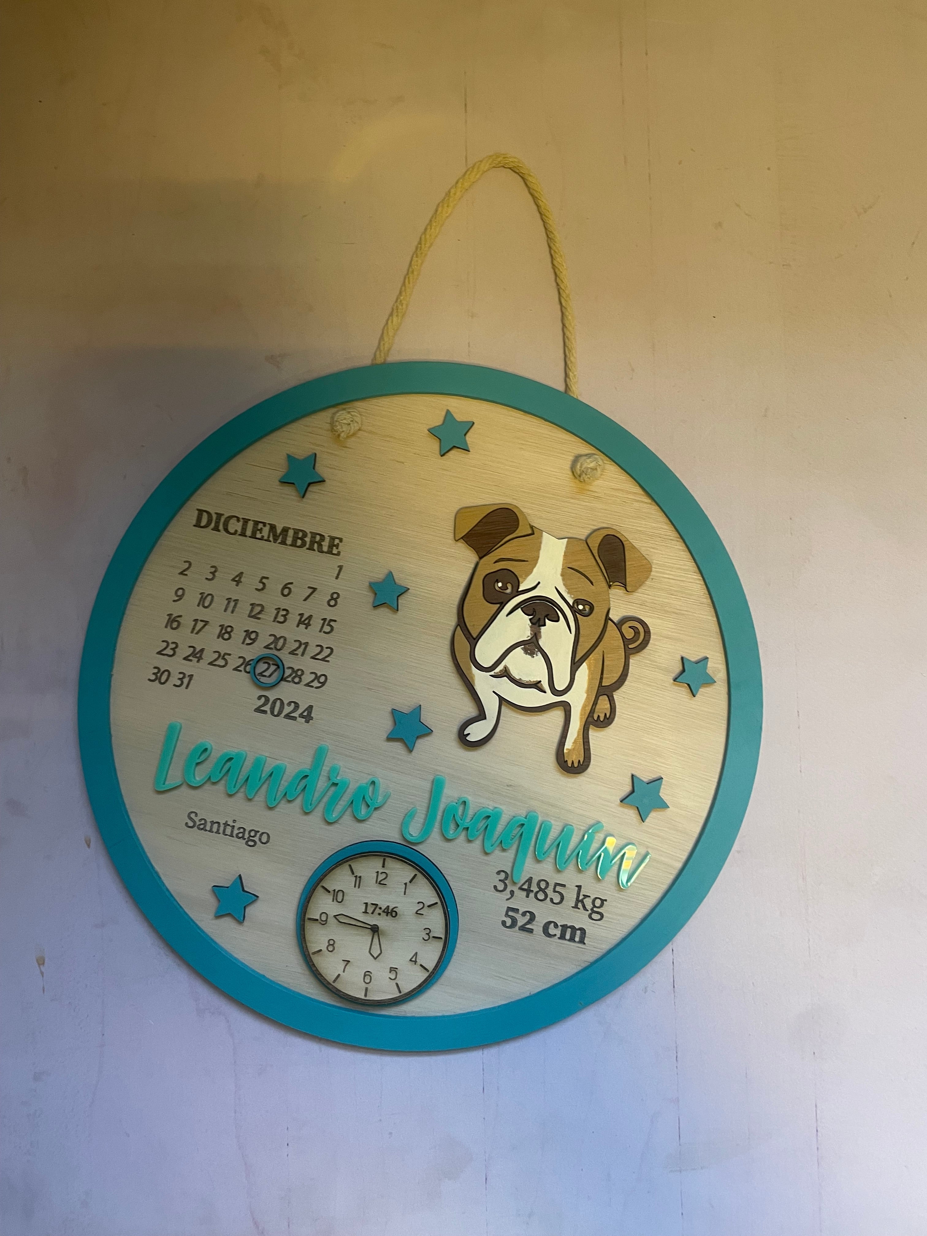Cartel nacimiento bulldog