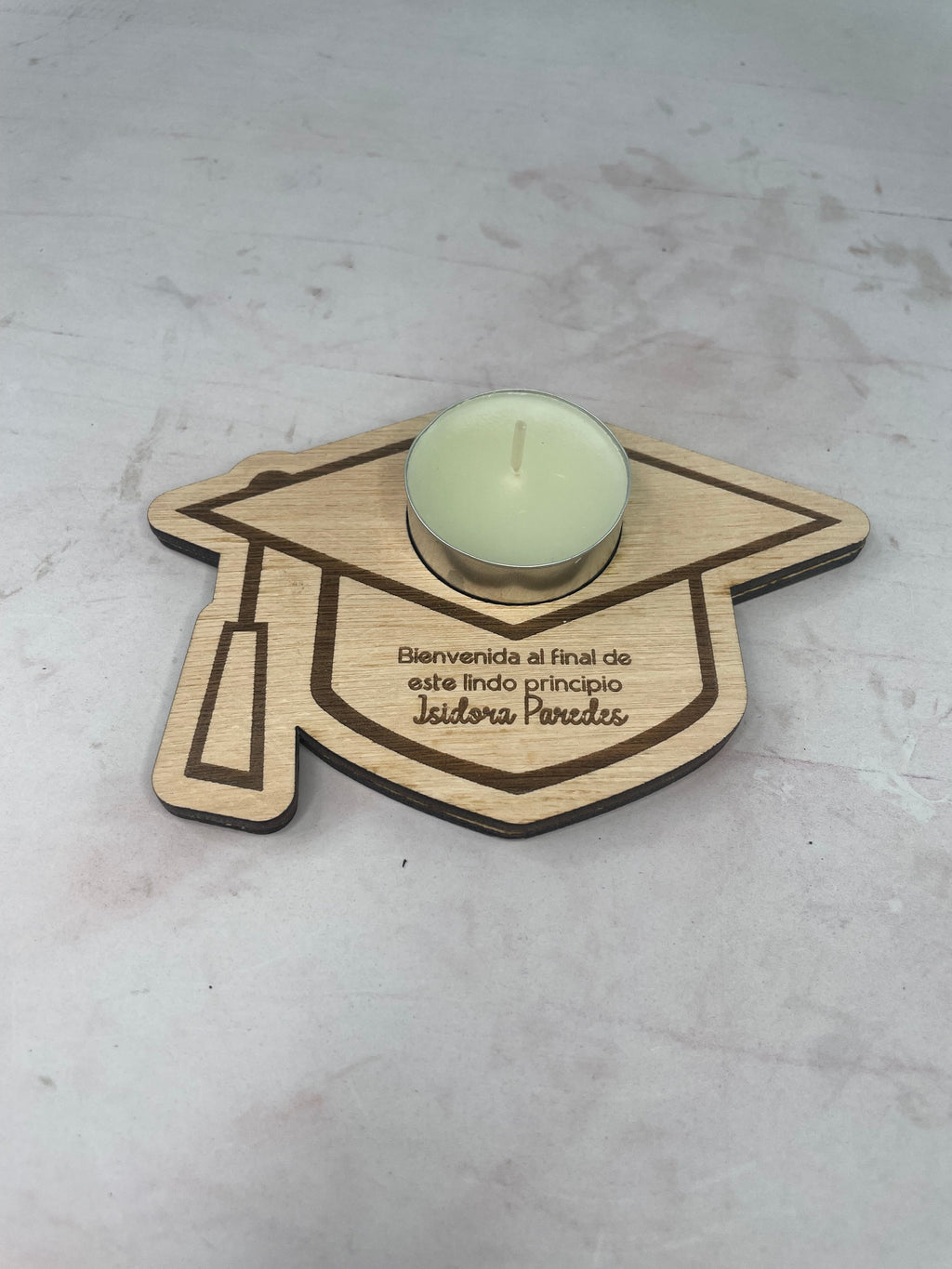Porta vela recuerdo de graduación