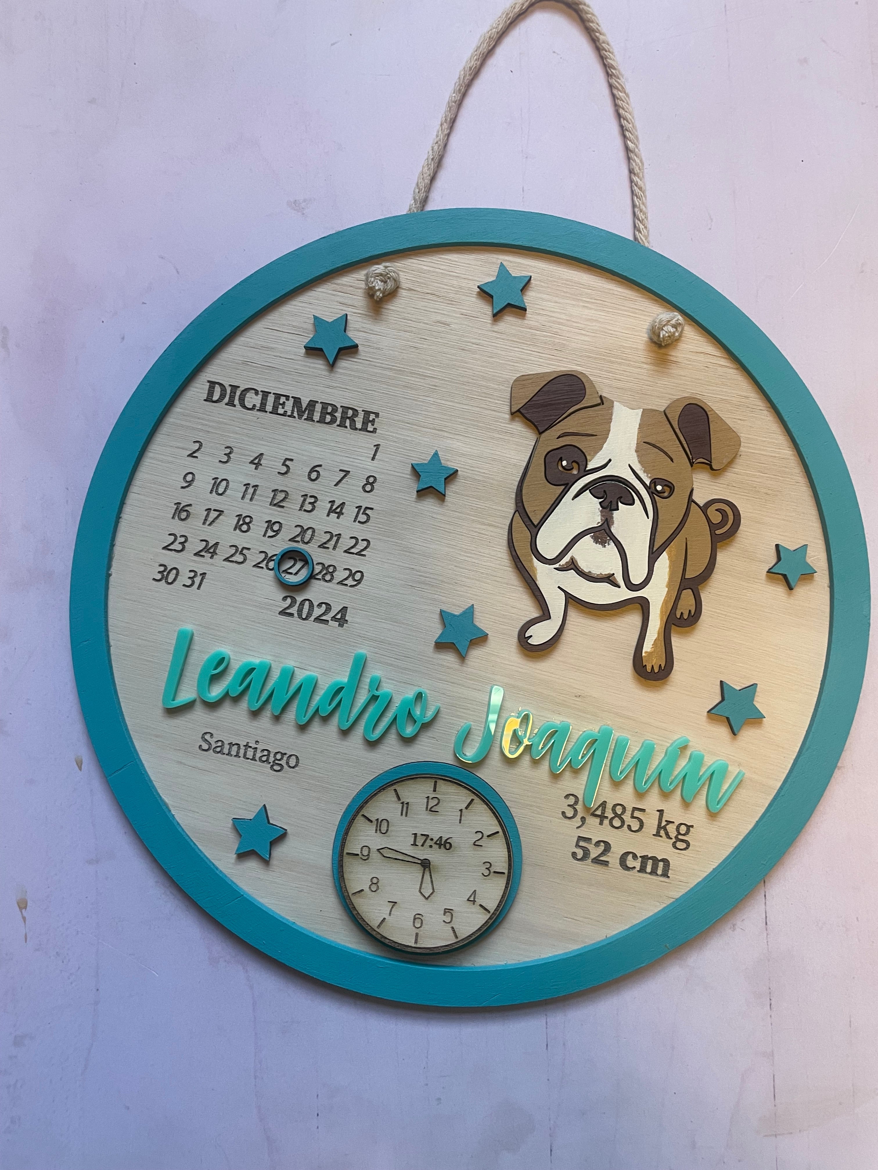 Cartel nacimiento bulldog