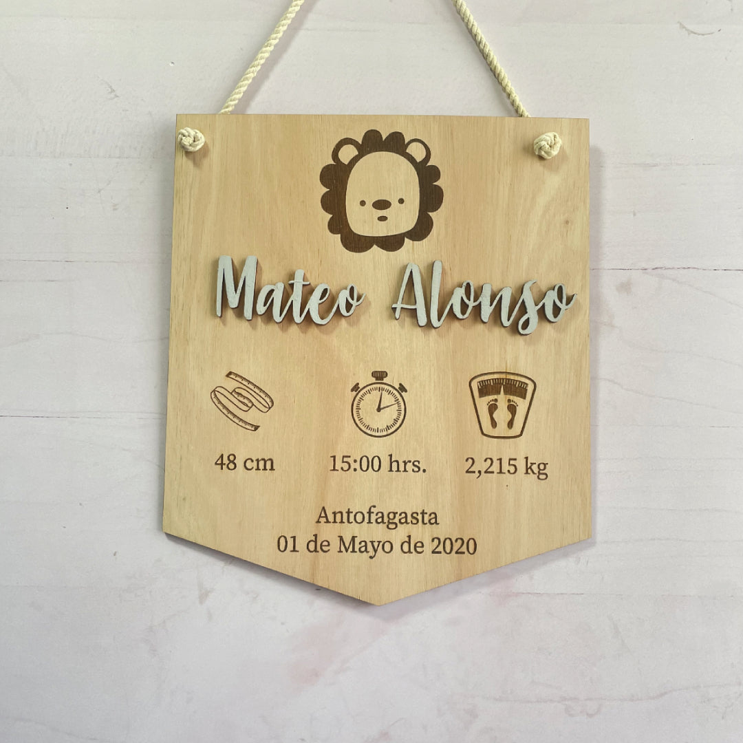 Cartel Datos Nacimiento León