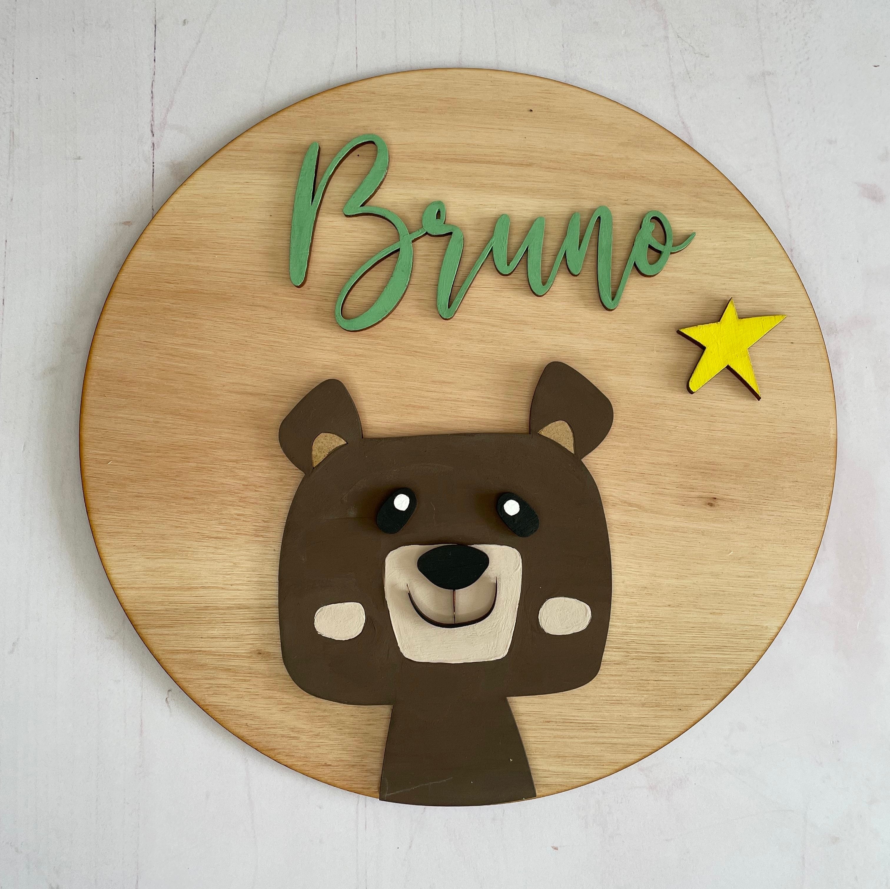 Cartel con Nombre - Oso