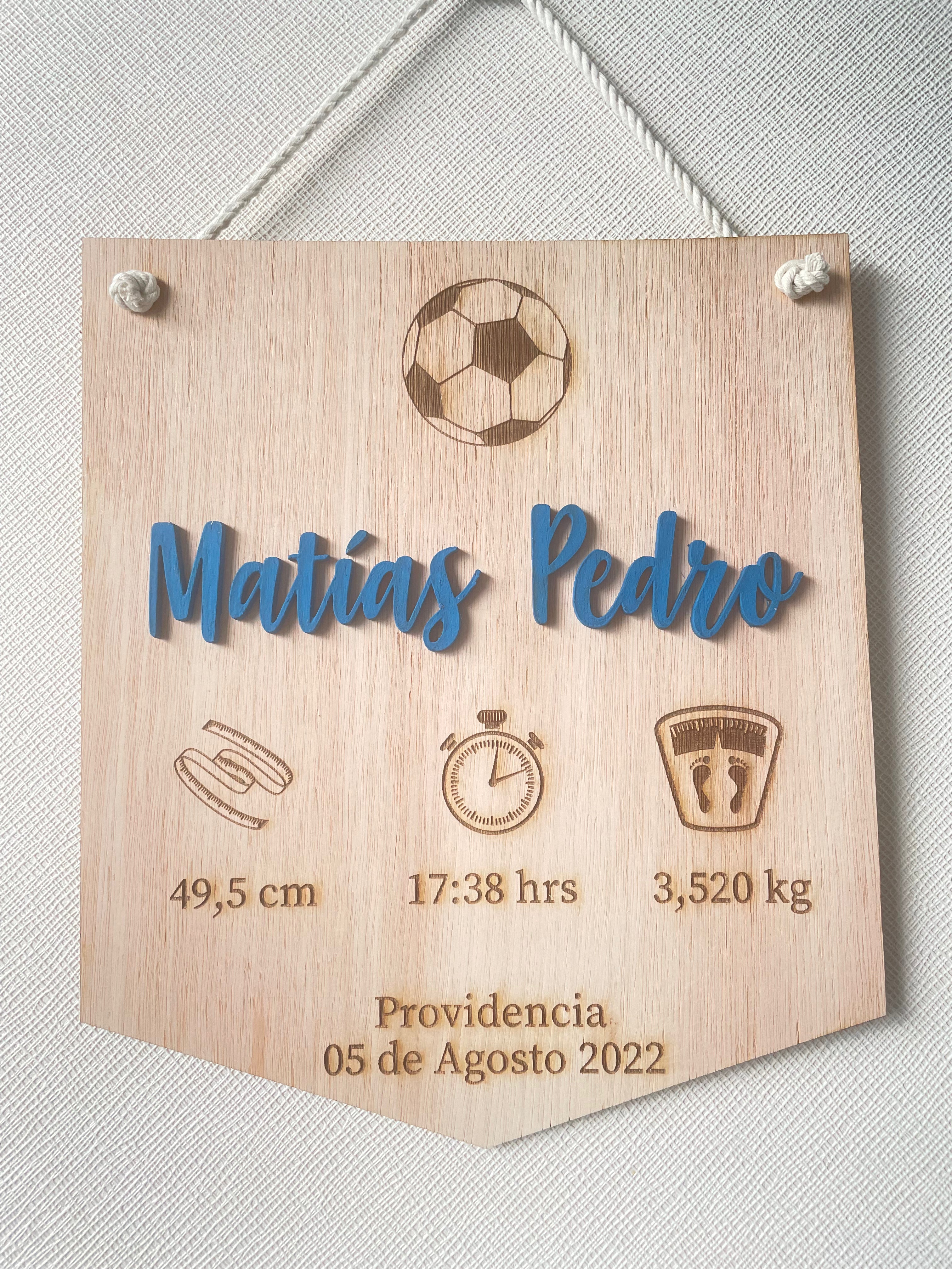 Cartel datos nacimiento fútbol