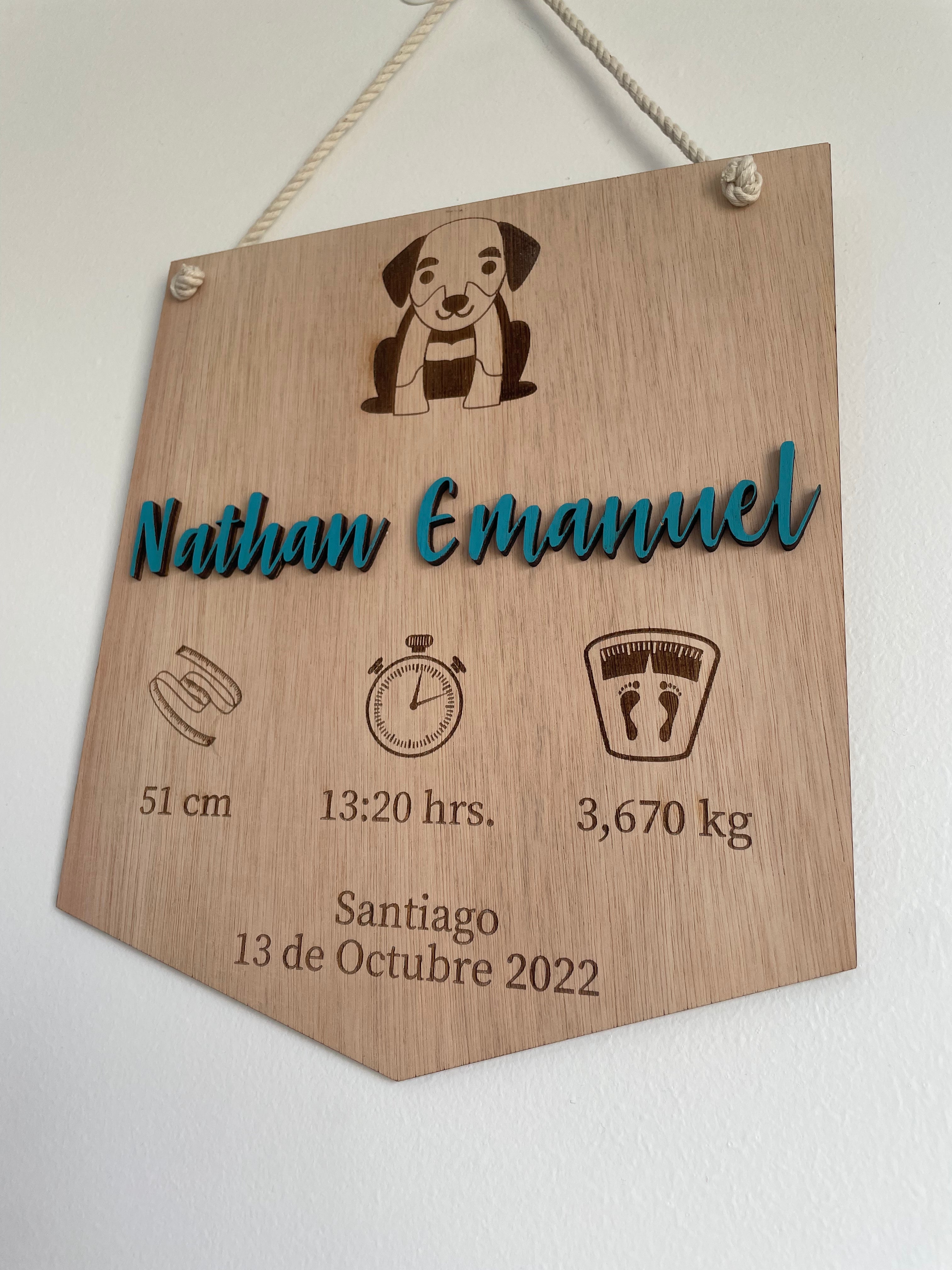 Cartel datos de nacimiento diseño perro