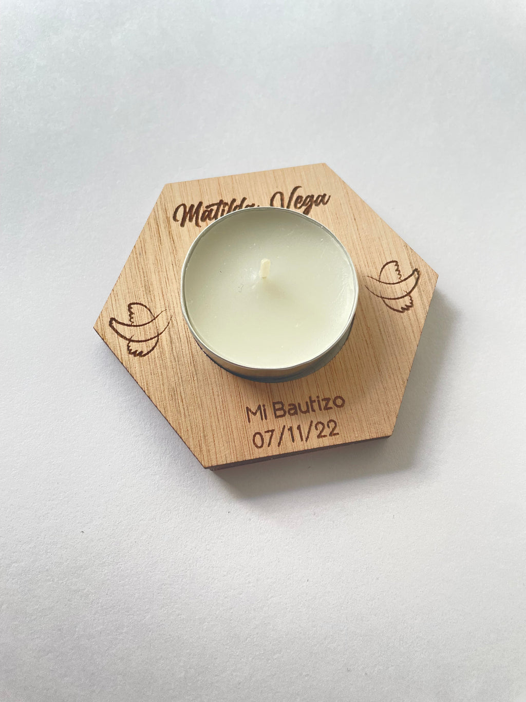 Porta vela hexagonal de recuerdo