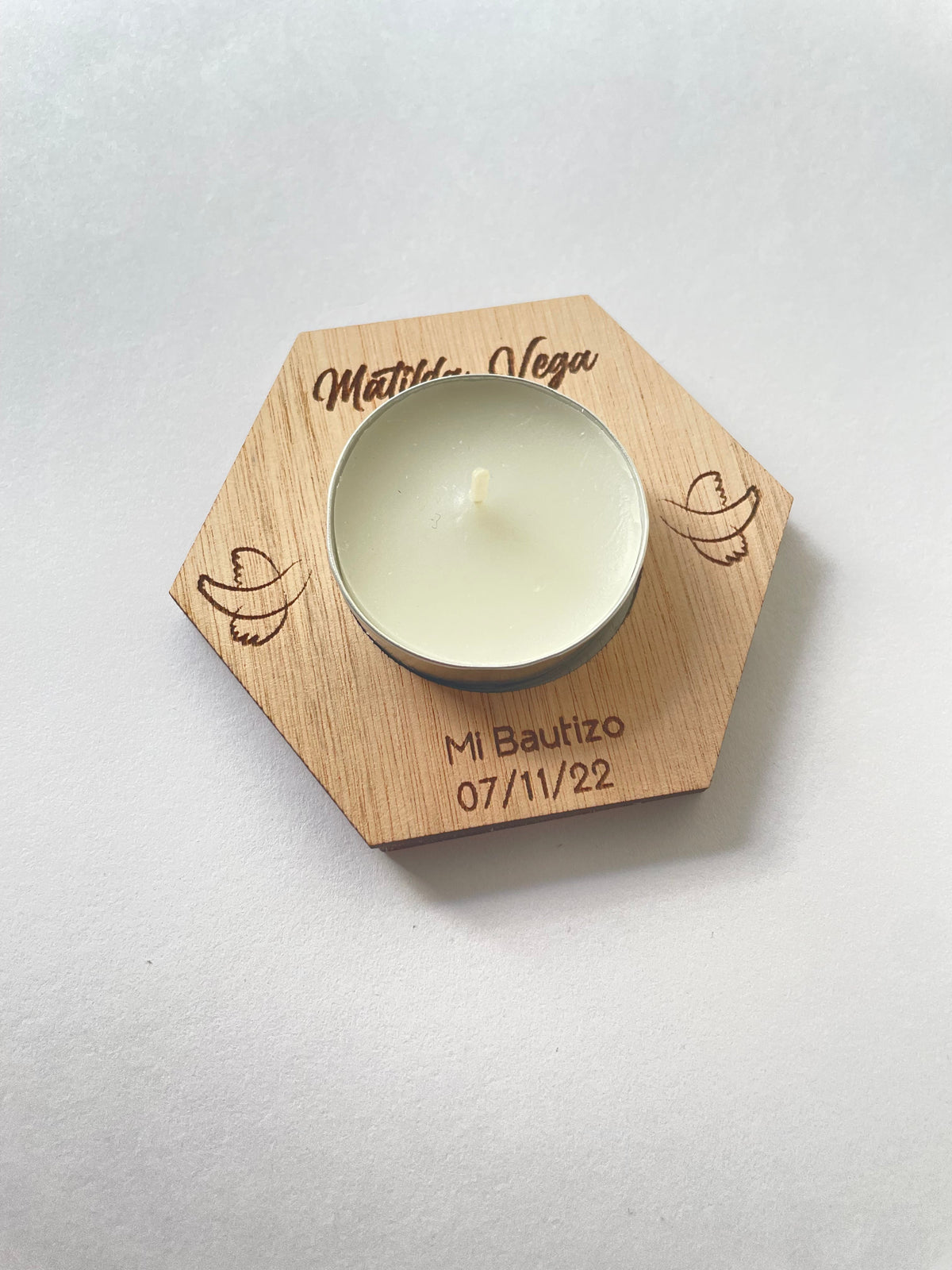 Porta vela hexagonal de recuerdo