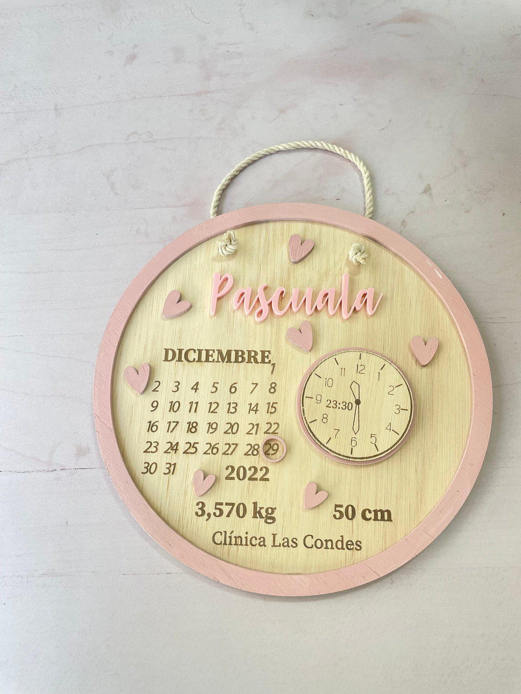 Datos de nacimiento con borde