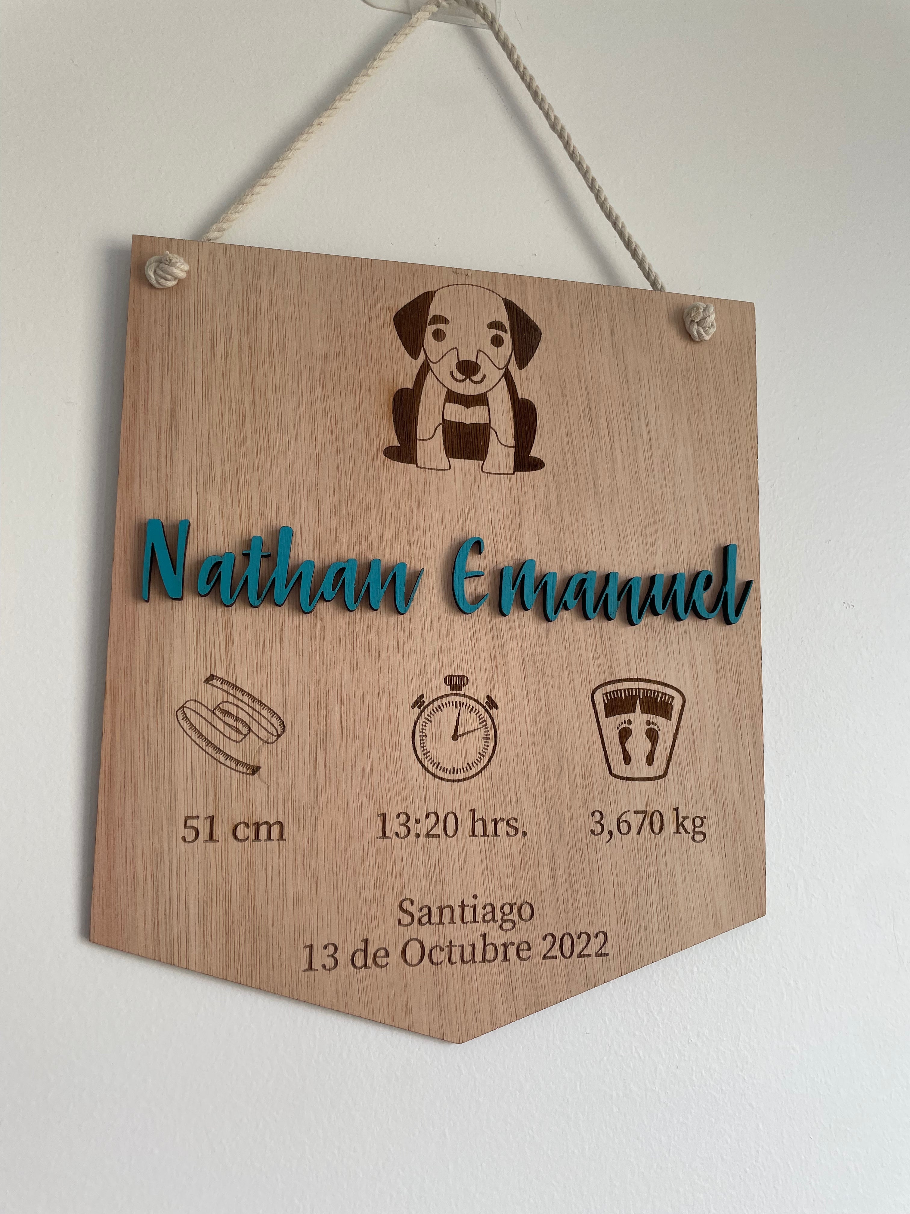 Cartel datos de nacimiento diseño perro