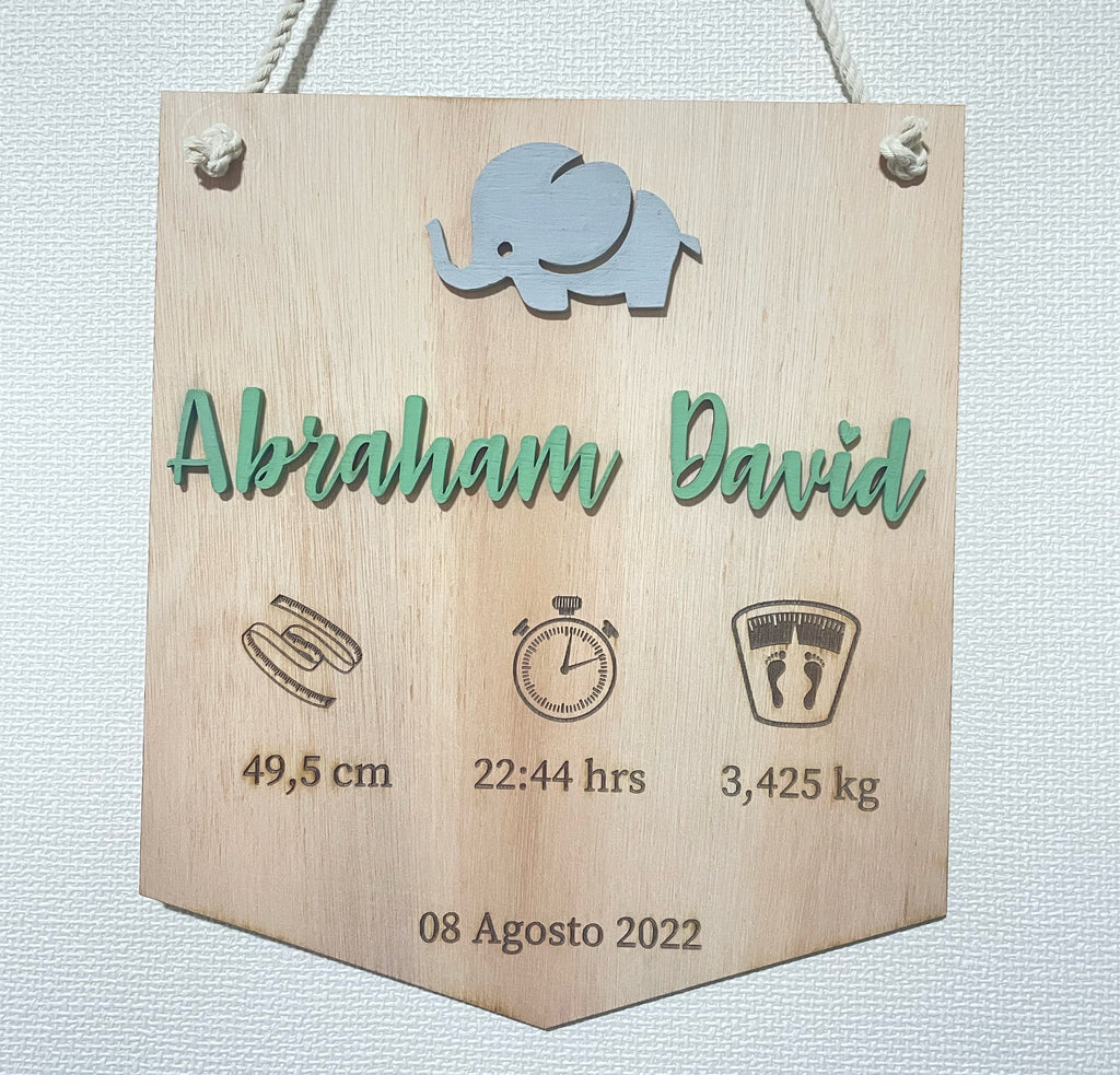 Cartel datos nacimiento Elefante